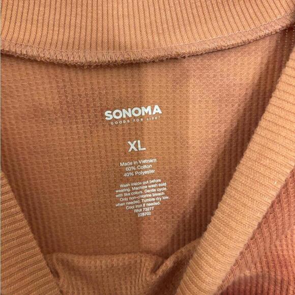 Sonoma Rust Colored Waffle Knit Long Sleeved Top - Picture 3 of 3